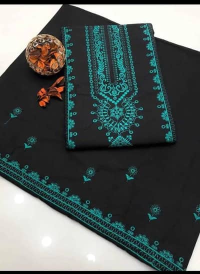 2 PCs womens unstitched embroidered suit