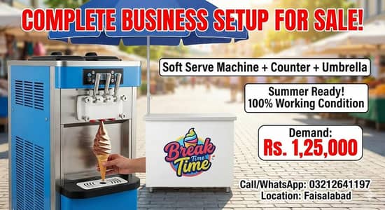 Soft Serve Ice Cream Machine - Complete Business Setup