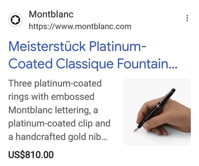 Montblanc 145 Fountain Pen Platinum Coating Germany