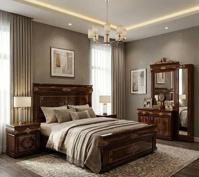 Bed set | bed sidetabels | dressing tabel || Luxury Bed set