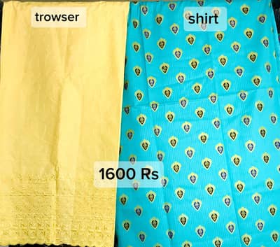 Two piece bana Dora cotton fabric unstitched