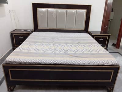 king size bed with mattress and dressing