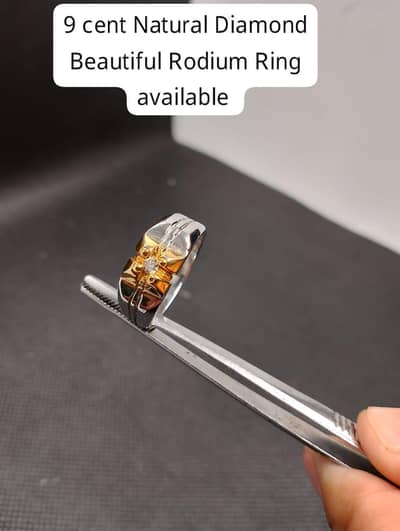 9 cent Natural Diamond Silver Ring