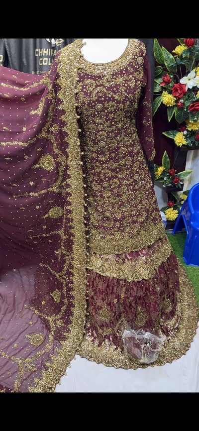 Bridal Dress baraat 4 piece include potli