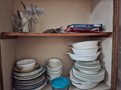 complete dinner set plastic and pan glasses set