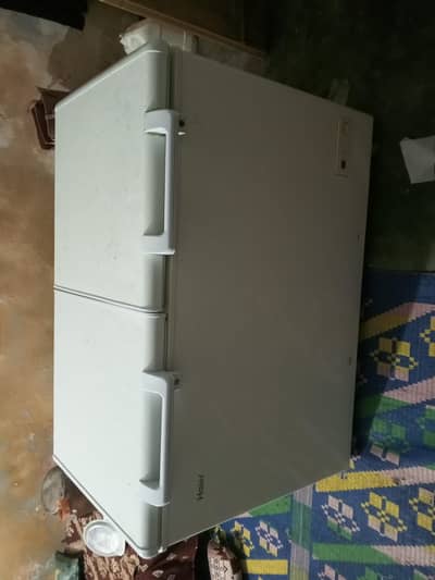 Haier freezer double door good condition 10by9