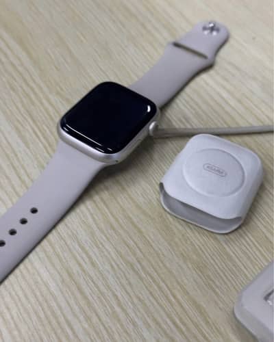 Apple watch series 9 starlight 64 gb wifi gps 45 mm original box cable