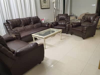 relaxer leatherette 7 seater sofa set without table. . . . excellent
