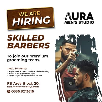 Hiring Barber for Mens saloon