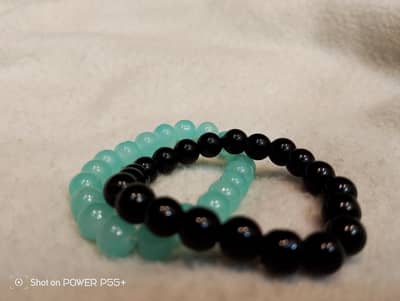 Stylish Beads Bracelets (Back & Sky Blue) – New Condition