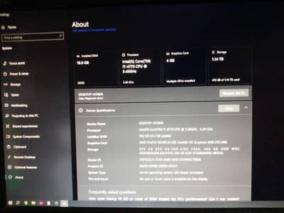 gaming Pc for sell i7 4770 / 16gb ddr3 ram/ w 5100 4gb gpu