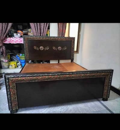 king size bed, Dark brown colour