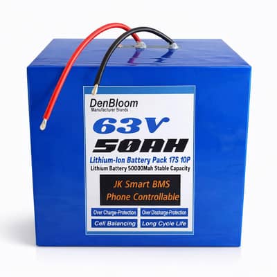 DenBloom Rechargeable 17s 63V 50AH Battery For electric scooty andbike