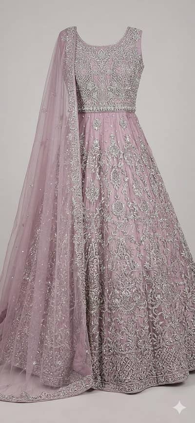Stunning Lilac/Mauve Embroidered Bridal Maxi for Sale