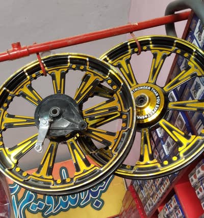 125 Aloram wheel sat front Rear with complete sman