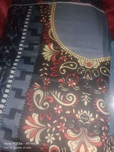 3 piece unstitched ladies cotton suites 3  different colour