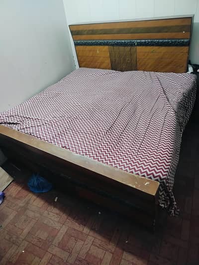 king bed with mattress and mattress cover