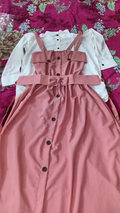 Girls Pink Frock with White Shirt – Beautiful Dress