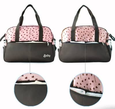 Multi Purpose Baby Bag White Green Nylon