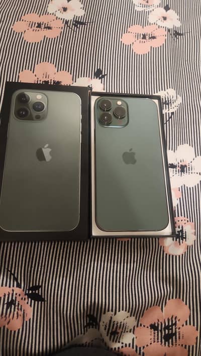 13 Pro Max 128GB Green NON PTA physical +Esim  Full Sim time Esim