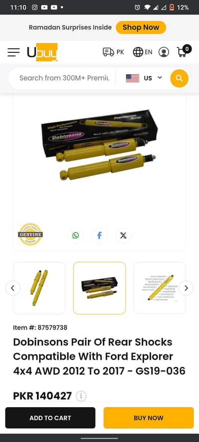 Dobilsons twin Tube Nitrogen gas shocks brand new