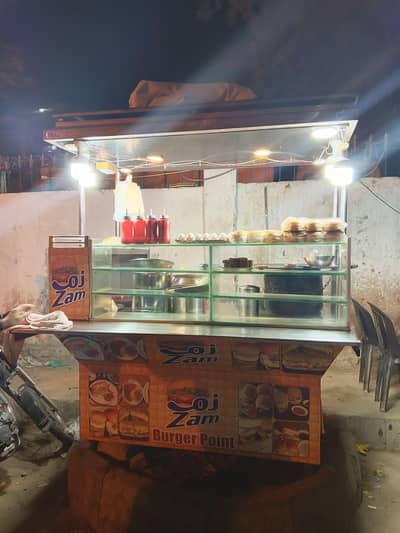 Steel Burger Counter with Complete Equipment for Sale