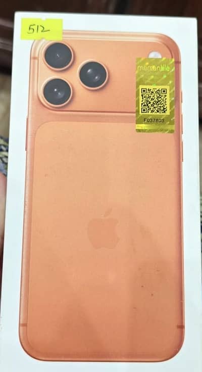 Iphone 17 pro max 512gb PTA Approved