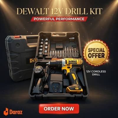 DeWalt Cordless drill machine 12v Double batteries
