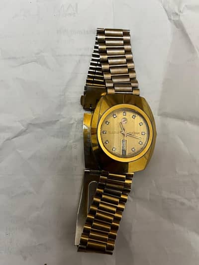Vintage Swiss Rado Gold Watch – Day Date – Diamond Dial – Original”