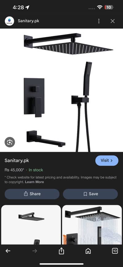 Concealed Met Black  bath Shower Set Complete