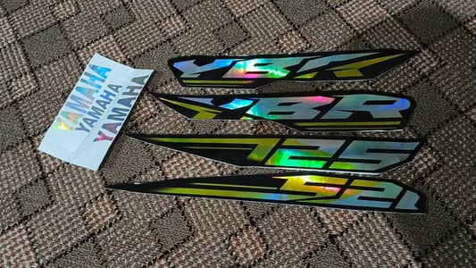 Brand New Yamaha 125 Holographic Sticker Kit Bike Tank & Side Stickers