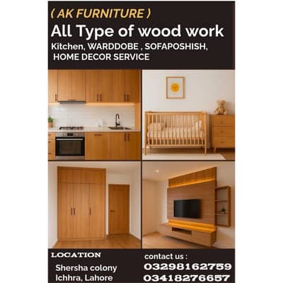 Kitchen Wood Work & Cabinets Doors, Repair / Home & Office Wood Work