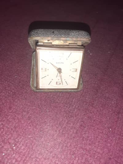 Europa 2 jewels mechanical travel pocket alarm clock
