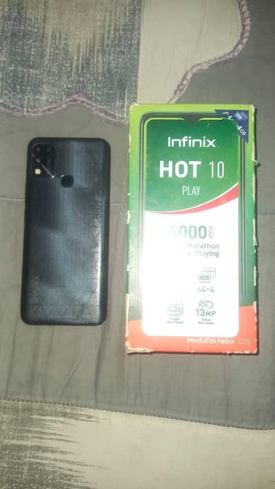 Hot 10 play 4/64 gb with box