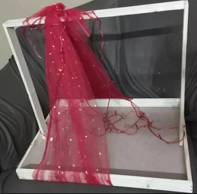 Wood basket with net  and light