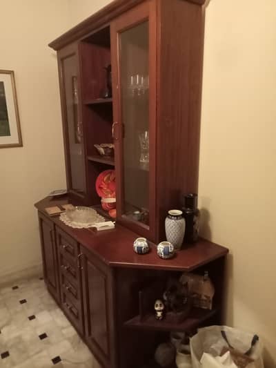 Solid Sheesham Wood Dining Room Display Cabinet – Large Storage