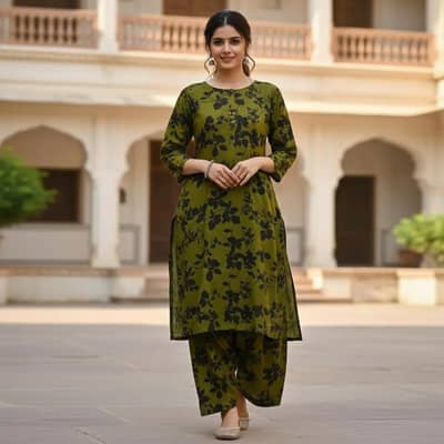 2 Pcs Unstitched Summer Cotton Suit for 1300Pkr
