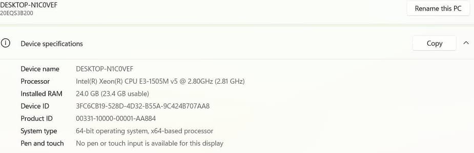 Lenovo Xeon workstation laptop