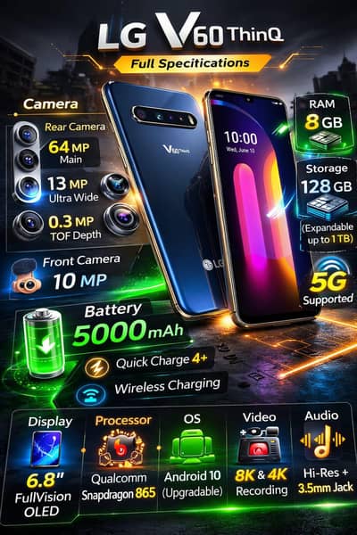 LG V60 ThinQ 5G – 8GB RAM 128GB