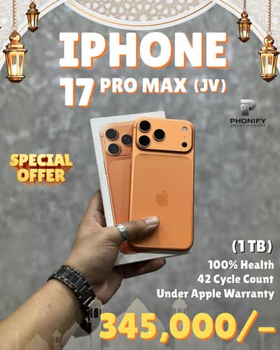 iPhone 17 pro max jv 1tb (under apple warranty)