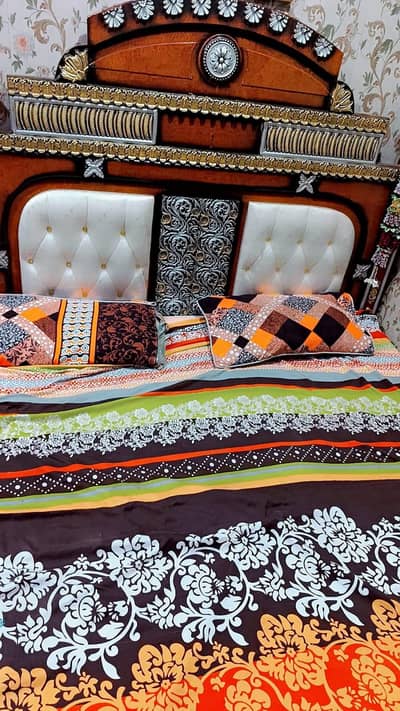 King size Bed along Mattress and 2 side tables