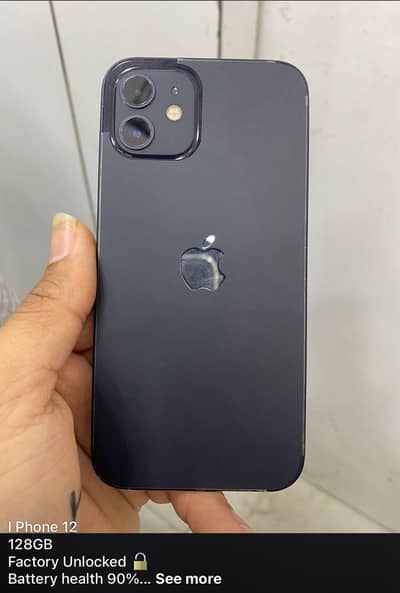 iphone 12 128 GB factory unlock  face I'd true tone all ok