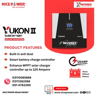 Inverex Yukon II . 5.6 KW-48V Solar Inverter