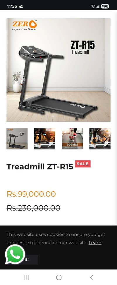 zero life style tredmill model ZT-R15