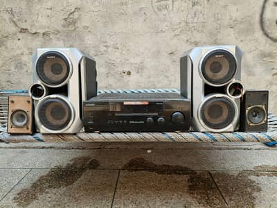 Kenwood amplifier and Sony woofer speakers