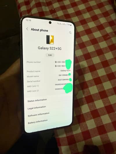 S22 Plus 5G 8+8  256 Storge  VIP Aproved