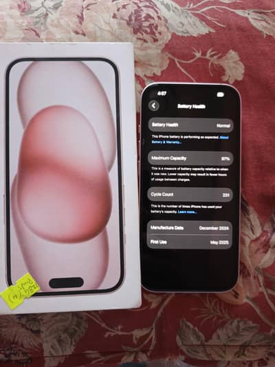 Iphone 15 pink color  JV Box pack 128GB