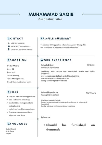 mujhe driver ki job ki zarurat ha