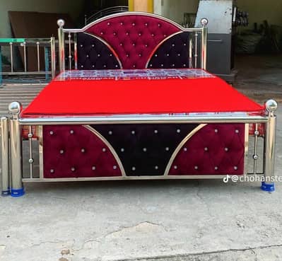 stainless steel Bed|steel bed|king size bed|furniture 03092056793
