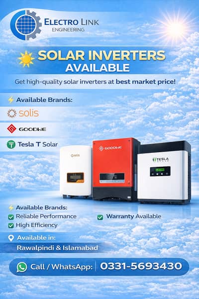 GoodWe, Solis, T solar Inverters available